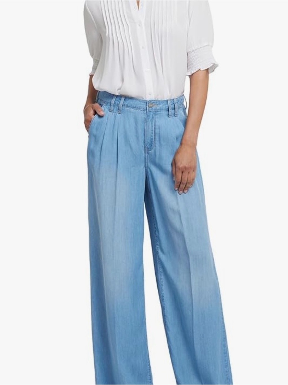 NYDJ Whitney Wide-Leg Jeans (Canary Blue)